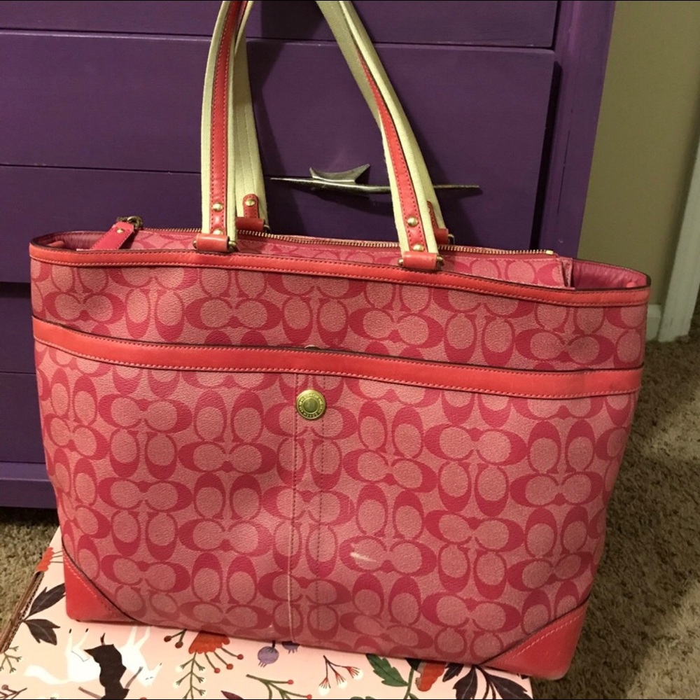 Pink Coach Diaper Bag